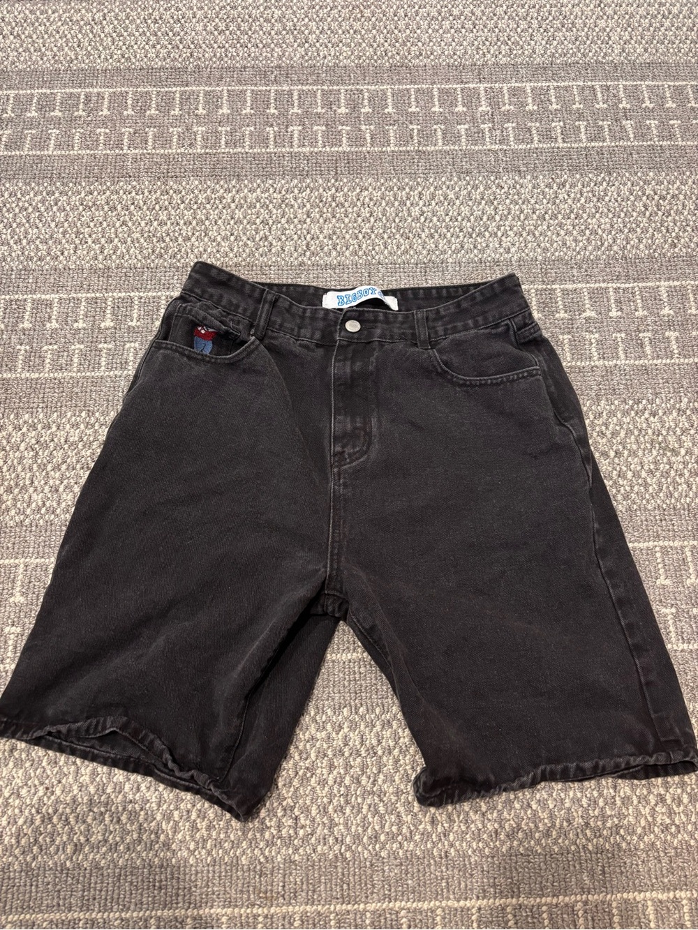 Big Boy Vintage Black Denim Shorts size S